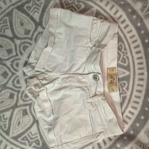 low rise white jean shorts